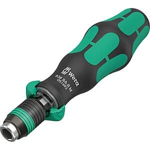 Wera 838 RA-R M Bitholding 1/4" Hex Drive Ratcheting Screwdriver $29.20