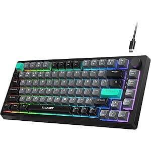 Prime Members: Tecknet 75% 82-Key RBG Backlit Wired Gaming Keyboard $17.25 + Free Shipping