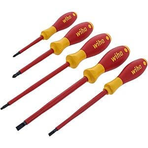 5-Piece Wiha Insulated SoftFinish Screwdriver Set (Slotted/Phillips/Square) $25