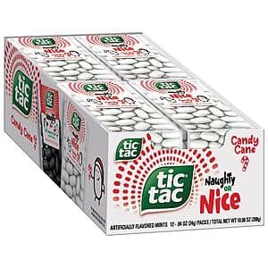 12-Ct 0.84-oz Tic Tac Naughty or Nice Mints (Candy Cane) $9 w/ Subscribe & Save