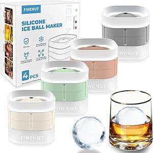 4-Pk Finenut 2.5" Large Silicone Ice Ball Maker from $8.15