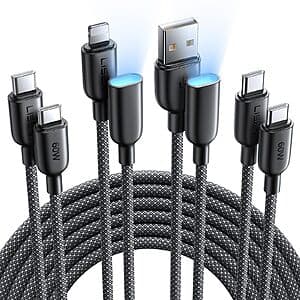 Prime Members: 2-Pack 6.6' Lisen USB-C Cables + 2-Pack 1.3' USB-C to A Adapters $4.90 + Free S/H