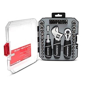 46-Piece Husky 1/4" + 3/8" Stubby Ratchet & Socket Set $20 + Free Shipping