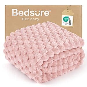 Bedsure Plush Bubble Blanket Throw (various) from $9.60 & More