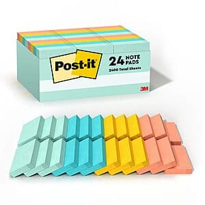 24-Ct 100-Sheet Post-it Notes (1-3/8" x 1-7/8") $7.35