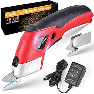 4V AMZBUY Cordless Rechargeable Electric Scissors w/ 2 Blades $14