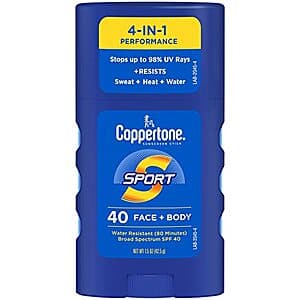 1.5-Oz Coppertone Sport SPF 40 Face & Body Sunscreen Stick $0.95 w/ S&S