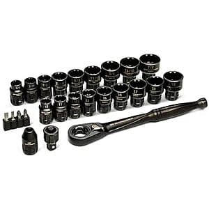 25-Pc GEARWRENCH 3/8" Drive Pass Through Ratchet & Socket Set $32.95