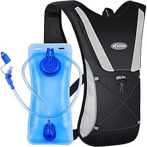 KUYOU 68-ounce hydration vest with integrated water bladder compartment, designed for sports and outdoor activities.