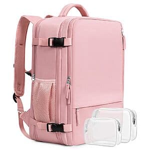 16" Beraliy Travel Waterproof Laptop Backpack (Large, Pink or Mint) $17