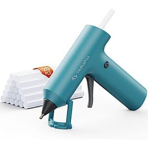 TTilswall Cordless Rechargeable Hot Glue Gun w/ 20 Premium Glue Sticks $10