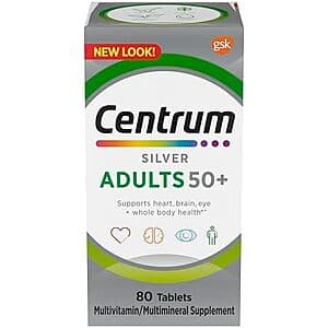 80-Count Centrum Silver Adults 50+ Multimineral Supplement Tablets $3.10 w/ Subscribe & Save