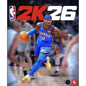 NBA 2K26 Digital game cover featuring a basketball player in action pose, available for Nintendo Switch and Switch 2.