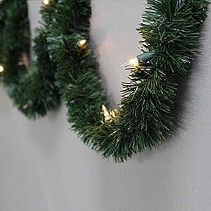12' Brite Star Christmas Garland w/ Clear Lights $9.80