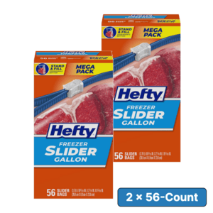 56-Count 1-Gallon Hefty Slider Freezer Storage Bags 2 for $9.65 w/ Subscribe & Save