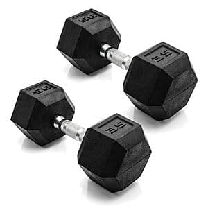 2-Pack 35-Lbs CAP Barbell Rubber Coated Hex Dumbbells w/ Chrome Handles $57.70 + Free S&H