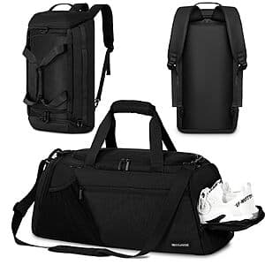 Prime: 40L BECOJADDE 5-in-1 Convertible Gym Duffle Bag w/ Shoe & Wet Compartment from $17.35 + Free Shipping