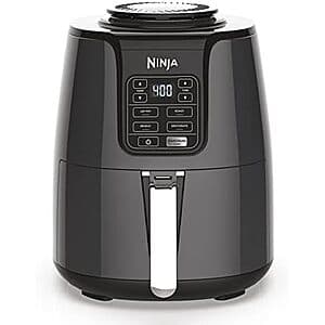 Grey Ninja 4-quart air fryer model AF101 with black accents and digital display panel.