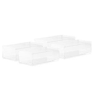 4-Pack The Home Edit Clear Storage Bin Inserts (Large, 6.24" x 4.68" x 2.95") $6.50 & More