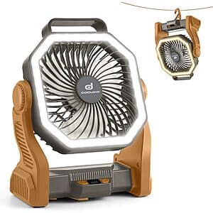 Odoland 20000mAh 4-Speed Rechargeable Camping Fan w/ 3-Color LED Light $15