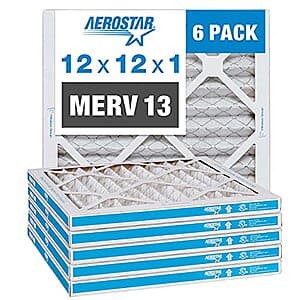 $10.25*: 6-Pack Aerostar 12x12x1 MERV 13 Pleated Air Filter at Amazon ($1.71 each)