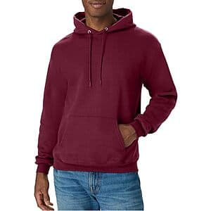 Hanes Men's EcoSmart Fleece Pullover Hooded Sweatshirt (Maroon) $8.75