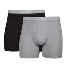 2-Pk Hanes Men's Comfort Flex Boxer Briefs (Black / Grey) $5
