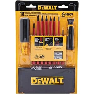 10-Pc Dewalt Vinyl Grip Insulated Screwdriver Set $25 + Free Shipping