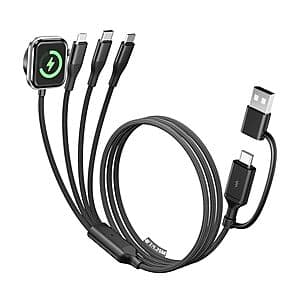 4' A-Pce 4-in-2 Multi Charging Cable w/ Smartwatch Charging $4.20