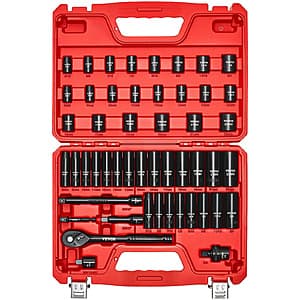 50-Pc VEVOR 3/8" Drive 6-Pt Deep & Shallow Impact Socket Set w/ Carrying Case $28.70 + Free S&H