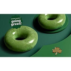 Krispy Kreme Offer: Wear Anything Green, Get One Original Glazed Green Doughnut Free to Claim (No Purchase Req; Valid thru 3/17)