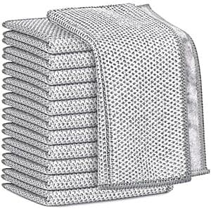 Prime Members: 12-Pk 7" x 8" AIDEA Non-Scratch Wire Dishcloth Cleaning Pads $4 + Free S&H
