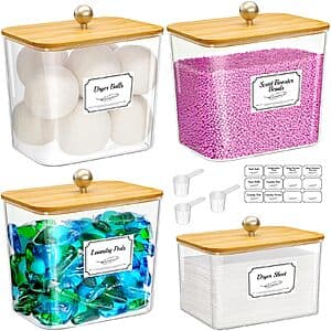 Prime Members: 4-Piece Lifewit Laundry Pods & Dryer Sheet Organizer (Natural) $10.80 + Free Shipping