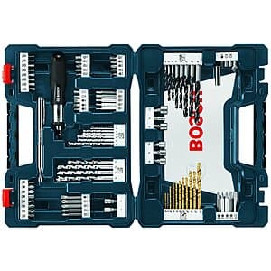91-Piece BOSCH Mixed Drilling & Driving Bit Set w/ Case $24.95
