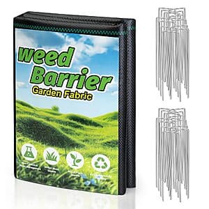 4' x 100' FrutPunch Weed Barrier Landscape Fabric w/ 20 U-Shaped Ground Stakes $9.60