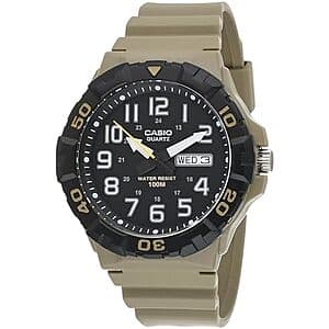 44mm Casio MRW200H Men's Analog Watch (Beige/Black) $27.55