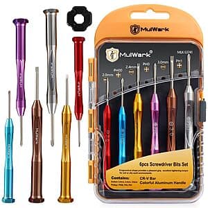 6-Piece MULWARK Magnetic Precision Screwdriver Set w/ Case $9