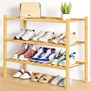 Prime Members: 3-Tier Smiry Bamboo Shoe Rack Organizer $8.55 + Free Shipping