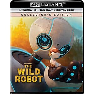 The Wild Robot: Collector's Edition (4K Ultra HD + Blu-ray + Digital) $15