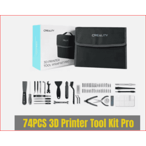 Creality 74-piece 3D printer tool kit in a pro bag with assorted tools organized inside.