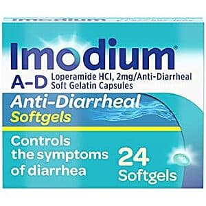 24-Count Imodium A-D Fast-Acting Anti-Diarrheal Softgels $6.50 w/ Subscribe & Save