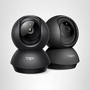 Used: Like New: 2-Pack Tapo TP-Link 2K Pan/Tilt Indoor Security Camera (Black) $26.50