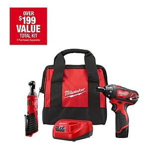 Milwaukee M12 12V Cordless 3/8" Ratchet/Screwdriver Combo Tool Kit $99 + Free Shipping