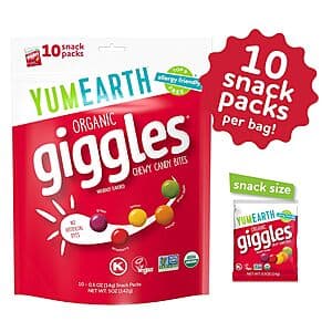 10-Pk 0.5-Oz YumEarth Organic Giggles Chewy Candy Bites $5.30 w/ S&S
