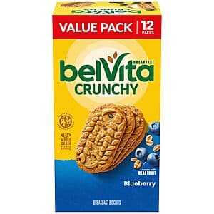 12-Pack 1.76-Oz Belvita Breakfast Biscuits (Blueberry) $5.25 w/ Subscribe & Save