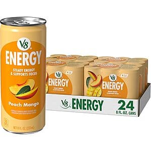 Select Accts: 24-Pack 8oz V8 Energy Juice Drink (Peach Mango) $8.10 w/ Subscribe & Save