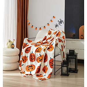 50"x60" Way to Celebrate Halloween Cozy Embossed Throw Blanket (Various Patterns) $5 + Free S/H on $35+