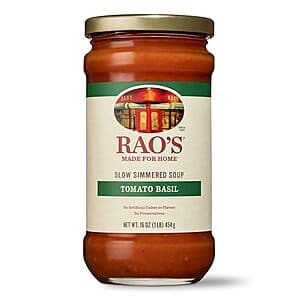 Select Accts: 6pk 16oz Rao's Homemade Slow Simmered Tomato Basil Soup $16 w/ S&S & More