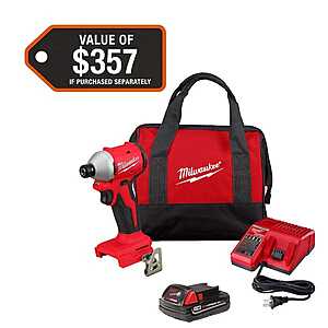 Milwaukee M18 18V 1/2" Brushless Compact Drill/Driver Kit w/ Tool Bag $95.25 + Free S&H