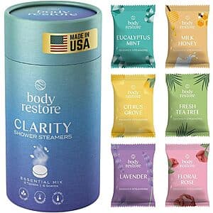 6-Pack Body Restore Aromatherapy Shower Steamers Scent (Clarity) $2 w/ Subscribe & Save